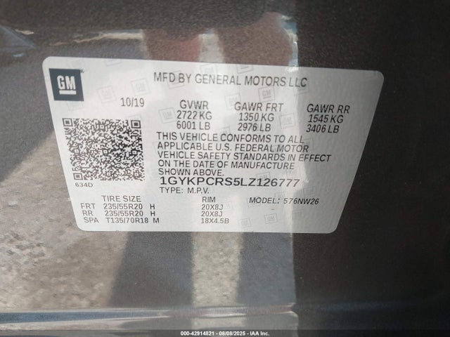 2020 CADILLAC XT6 1GYKPCRS5LZ126777 Photo 8
