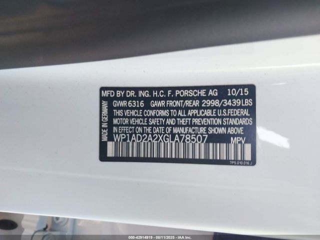 2016 PORSCHE CAYENNE WP1AD2A2XGLA78507 Photo 8