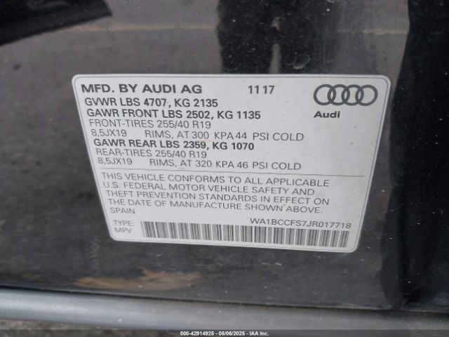 2018 AUDI Q3 WA1BCCFS7JR017718 Photo 8