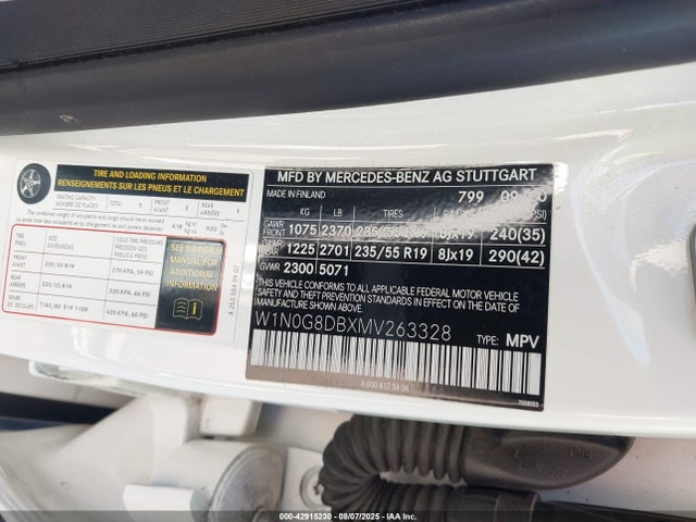 W1N0G8DBXMV263328 Mercedes-Benz m264