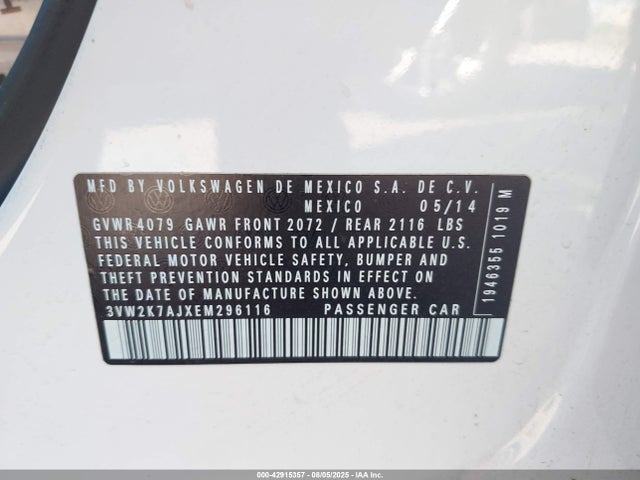 3VW2K7AJXEM296116 Volkswagen Jetta