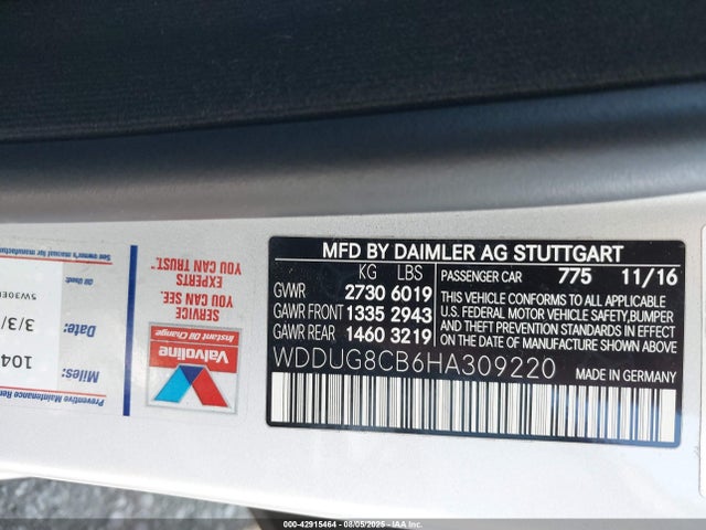 WDDUG8CB6HA309220 Mercedes-Benz 2017