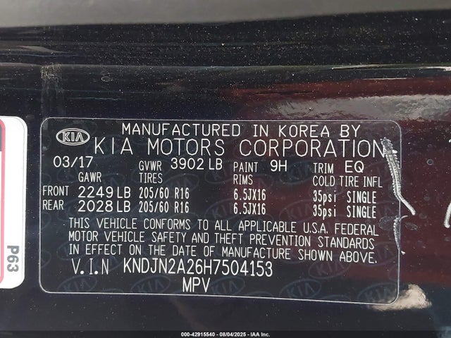 KNDJN2A26H7504153 KIA gdi