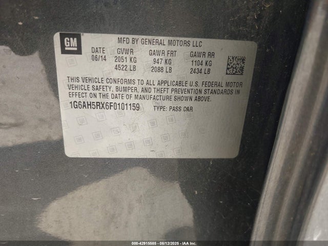 2015 CADILLAC ATS 1G6AH5RX6F0101159 Photo 8
