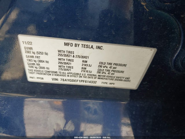 Tesla Model Y 2023 7SAYGDEF1PF614332 Image 9