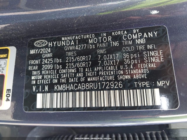 KM8HACAB8RU172926 Hyundai Kona Se