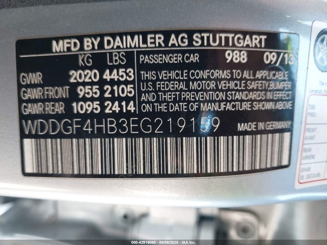 WDDGF4HB3EG219159 Mercedes-Benz 2014