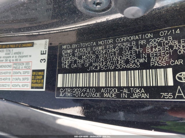 Scion 2ar-fe 2015 JTKJF5C76F3094863 Image 9