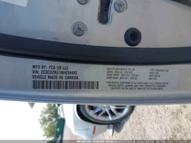 2022 DODGE CHALLENGER 2C3CDZKG1NH234493 Photo 8