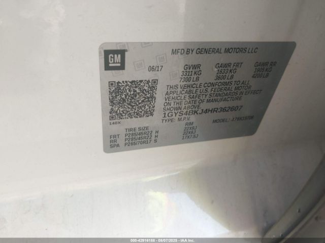 2017 CADILLAC ESCALADE 1GYS4BKJ4HR362607 Photo 8