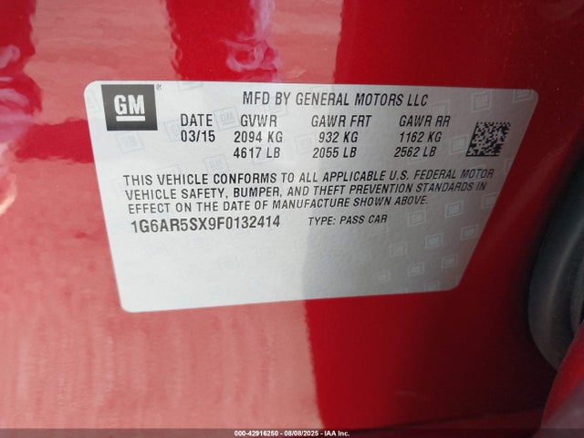 2015 CADILLAC CTS 1G6AR5SX9F0132414 Photo 8