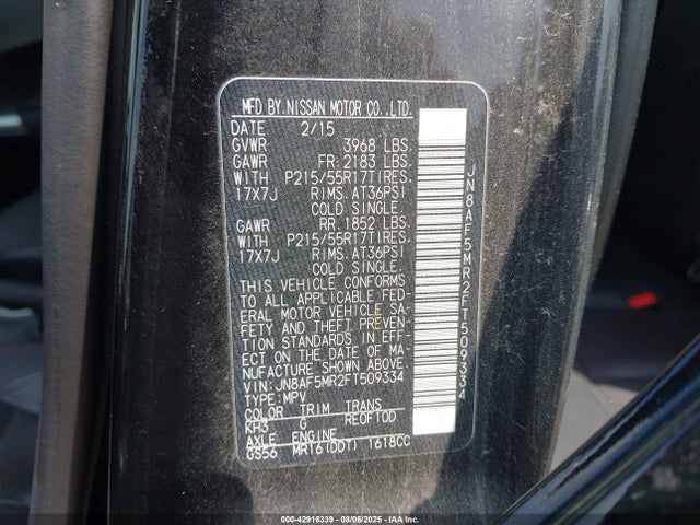 Nissan 2015 2015 JN8AF5MR2FT509334 Image 9