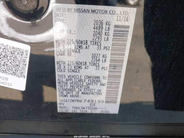 5N1AT2MT9HC749199 Nissan 2017