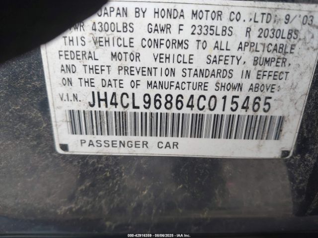 2004 ACURA TSX JH4CL96864C015465 Photo 8