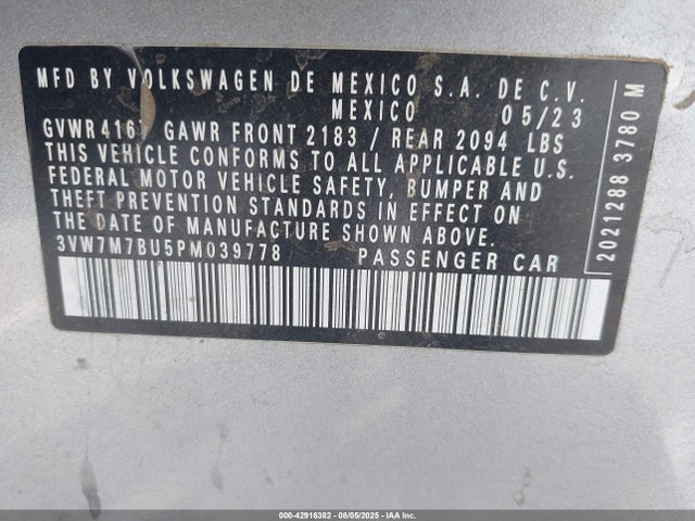 Volkswagen tsi 2023 3VW7M7BU5PM039778 Image 9