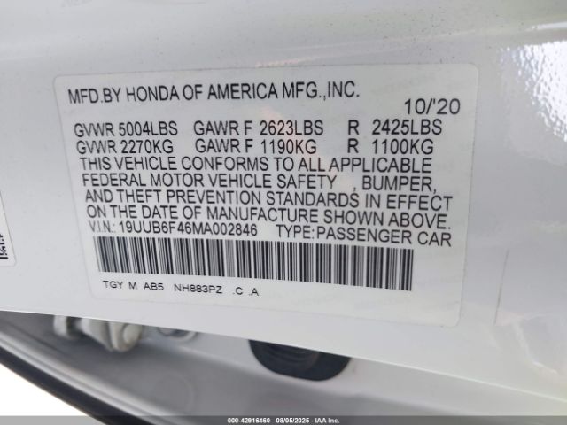 2021 ACURA TLX 19UUB6F46MA002846 Photo 8