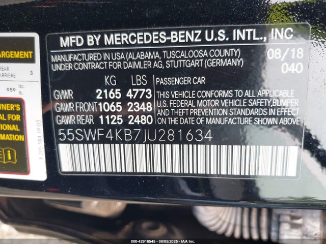 2018 MERCEDES-BENZ C 300 55SWF4KB7JU281634 Photo 8