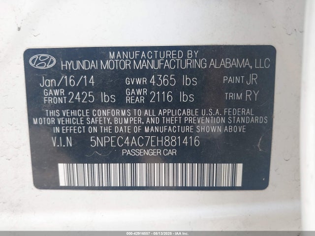 Hyundai gamma 2014 5NPEC4AC7EH881416 Image 9