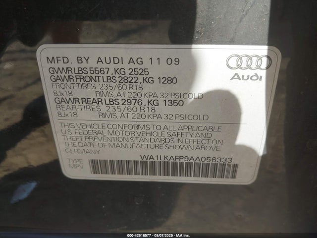 2010 AUDI Q5 WA1LKAFP9AA056333 Photo 8