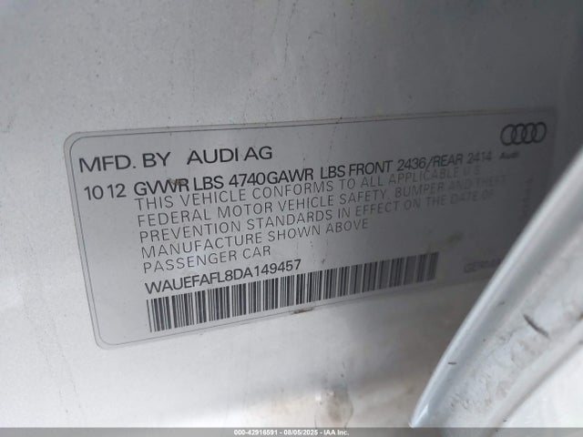 2013 AUDI A4 WAUEFAFL8DA149457 Photo 8