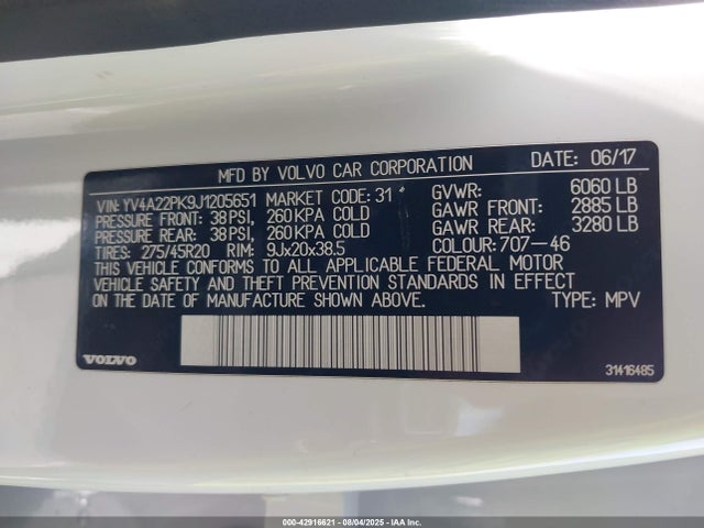 YV4A22PK9J1205651 Volvo b4204ts(hp)