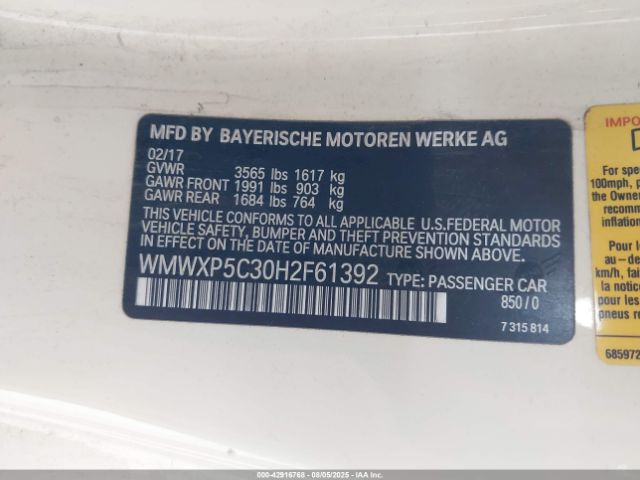 2017 MINI HARDTOP WMWXP5C30H2F61392 Photo 8