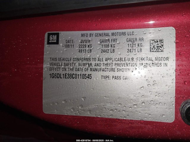 2012 CADILLAC CTS 1G6DL1E38C0110545 Photo 8