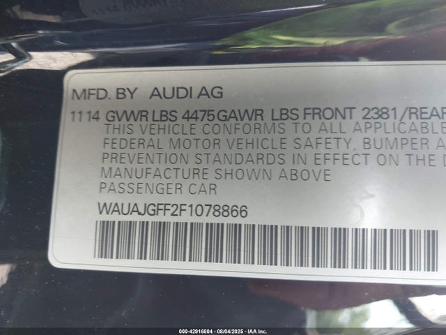 2015 AUDI A3 WAUAJGFF2F1078866 Photo 8