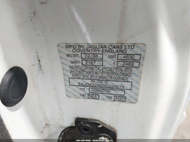 1998 JAGUAR XK8 SAJGX2246WC024074 Photo 8