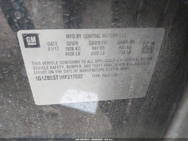 1G1ZB5ST1HF217502 Chevrolet lfv - di: direct injection, vvt: variable valve timing, gen 1