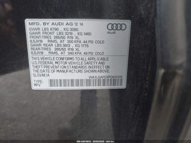 2015 AUDI Q7 WA1LGAFEXFD013108 Photo 8