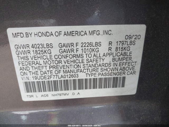 2020 ACURA ILX 19UDE2F77LA012603 Photo 8