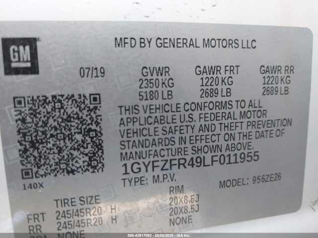 2020 CADILLAC XT4 1GYFZFR49LF011955 Photo 8