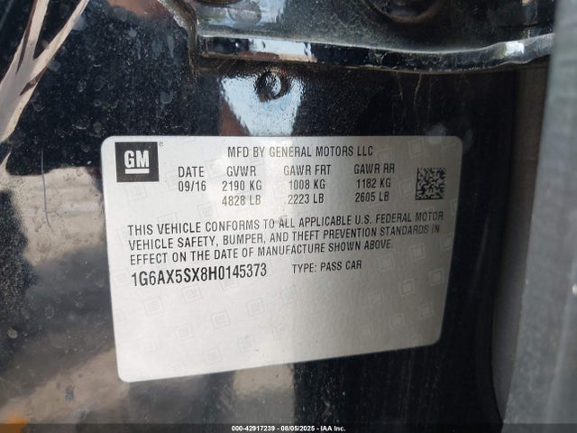 2017 CADILLAC CTS 1G6AX5SX8H0145373 Photo 8