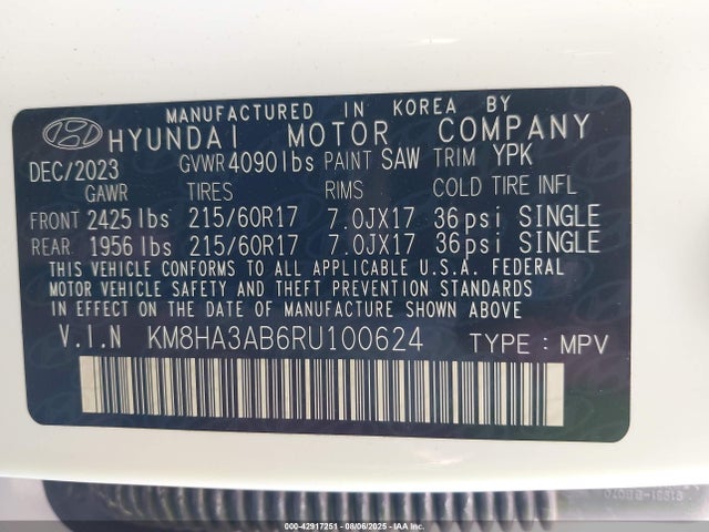 KM8HA3AB6RU100624 Hyundai mpi nu pe