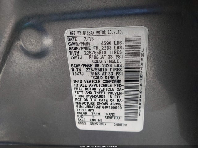 JN8AT2MT4JW490909 Nissan 2018