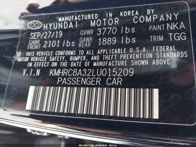 Hyundai mpi gamma ii 2020 KMHRC8A32LU015209 Image 9