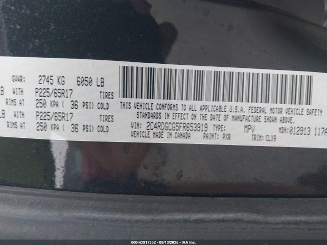2C4RDGCG5FR653919 Dodge Grand Caravan