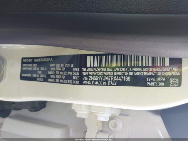 Продажа на аукционе авто 2024 Maserati Levante Modena Ultima, vin: ZN661YUM7RX447169, номер лота: 42917375