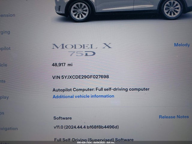 2016 TESLA MODEL X 5YJXCDE29GF027698 Photo 6