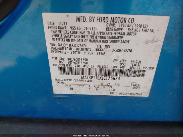 MAJ3P1TEXJC175674 Ford 2018