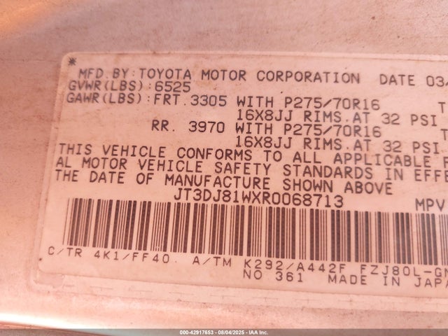 1994 TOYOTA LAND CRUISER JT3DJ81WXR0068713 Photo 8