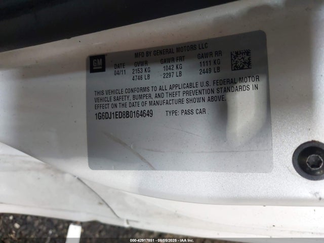 2011 CADILLAC CTS 1G6DJ1ED8B0164649 Photo 8