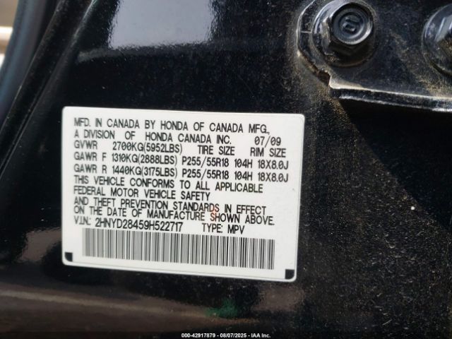 2009 ACURA MDX 2HNYD28459H522717 Photo 8