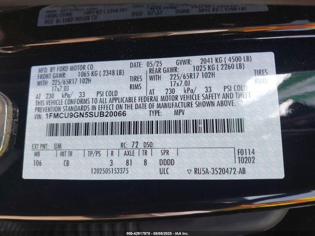 Ford dragon gtdi 2025 1FMCU9GN5SUB20066 Image 9