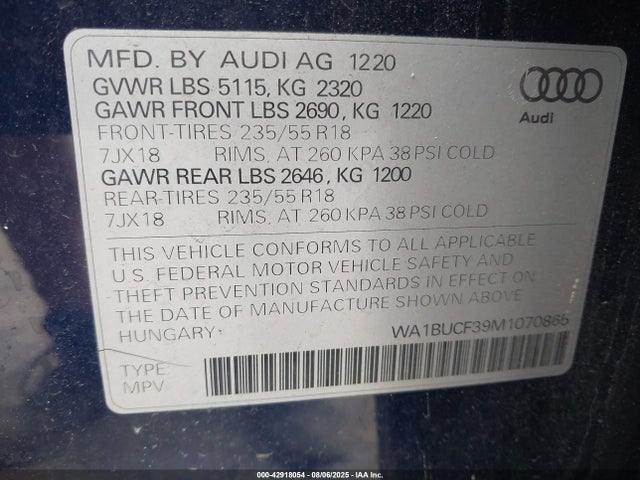 2021 AUDI Q3 WA1BUCF39M1070865 Photo 8