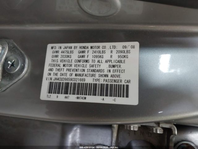 2009 ACURA TSX JH4CU26659C021669 Photo 8