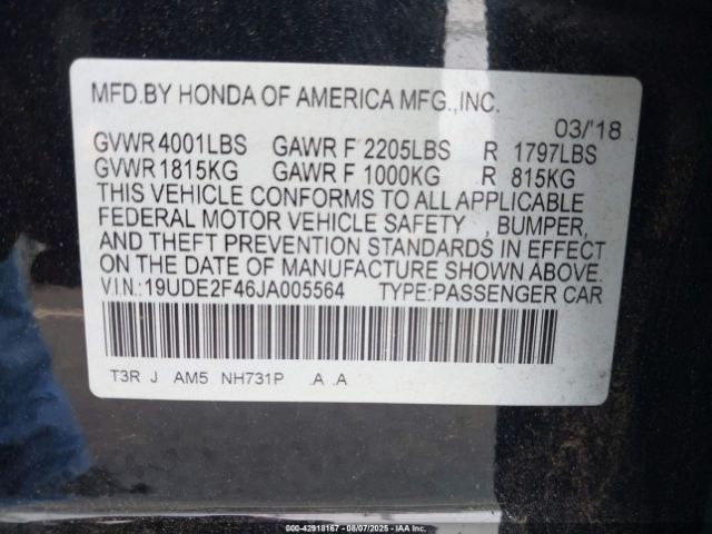 2018 ACURA ILX 19UDE2F46JA005564 Photo 8