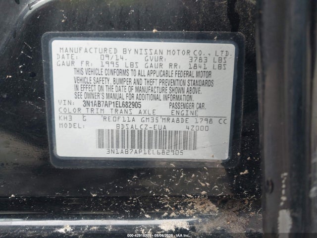 Nissan Sentra 2014 3N1AB7AP1EL682905 Image 9