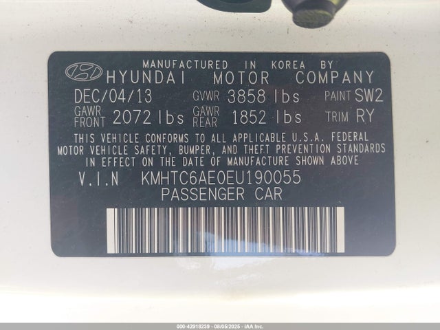 Hyundai dohc t-gdi gamma 2014 KMHTC6AE0EU190055 Image 9